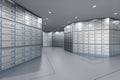 Safe deposit boxes inside bank vault interior Royalty Free Stock Photo