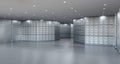 Safe deposit boxes inside bank vault interior Royalty Free Stock Photo