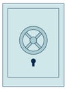 Safe door icon. Locked armored box protection