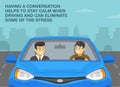 Having a conversation helps driver to stay calm when driving and can eliminate some of the stress.