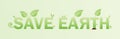 Save earth 3d text with leaf