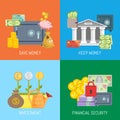 Safe efinance concept banner vector illustration. Save and keep money, investment and financial security. Vault with Royalty Free Stock Photo