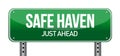 Safe Haven Green Road Sign