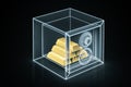 Safe hologram with gold bars inside Royalty Free Stock Photo