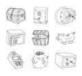 Safe icon,hand drawn vector illustration. Royalty Free Stock Photo