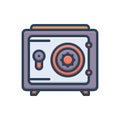 Color illustration icon for Safe, money and saving