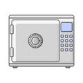 Safe icon for storage of securities and documents. Vector illustration on white background. Royalty Free Stock Photo