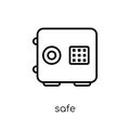Safe icon. Trendy modern flat linear vector Safe icon on white b Royalty Free Stock Photo