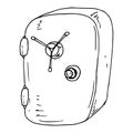 Safe icon. Vector illustration of a metal safe with vintage lock. Hand drawn old safe Royalty Free Stock Photo