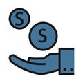 Safe Investment line isolated vector icon can be easily modified and edit