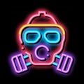 Safe Life Gaz Dirty Air Mask neon glow icon illustration