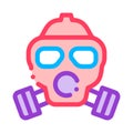 Safe Life Gaz Dirty Air Mask Vector Thin Line Icon