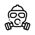 Safe Life Gaz Dirty Air Mask Vector Thin Line Icon