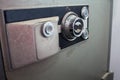 Safe lock code on safety box bank Protection. Royalty Free Stock Photo
