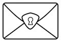 Mail envelope logo with shield and keyhole icon Royalty Free Stock Photo