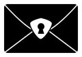 Mail envelope logo with shield and keyhole icon Royalty Free Stock Photo