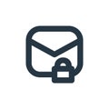 safe mail icon vector from email concept. Thin line illustration of safe mail editable stroke. safe mail linear sign for use on Royalty Free Stock Photo