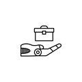 Safe mode technology concept line icon. Simple element illustration. Safe mode technology concept outline symbol design from artif