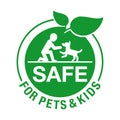 Safe for Pets, Kids emblem for cleaning supplies Royalty Free Stock Photo