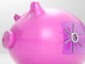 Safe Piggy Shows Money Savings Bank Protected