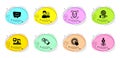 Rotation gesture, Smile face and Face detection icons set. Safe planet, Couple and Click hand signs. Vector