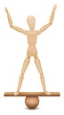 Safe Position Figure Standing On Unstable Balance Board