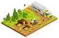 Toxic Waste Disposal Isometric Composition