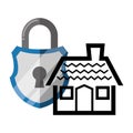 safe secure house padlock icon vector illustration Royalty Free Stock Photo