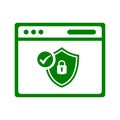 Safe, secured page, ssl icon. Green vector sketch