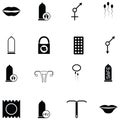 Safe sex icon set Royalty Free Stock Photo