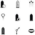 Safe sex icon set Royalty Free Stock Photo