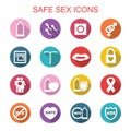 Safe sex long shadow icons Royalty Free Stock Photo