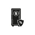 Safe shield percent icon. Vector illustration. EPS 10.