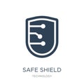 safe shield protection icon in trendy design style. safe shield protection icon isolated on white background. safe shield