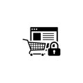 Safe Shopping Icon. Flat Design