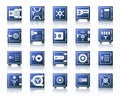 Safe simple gradient icons bank cell vector set