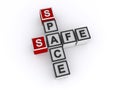 safe space word block on white Royalty Free Stock Photo