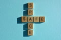 Safe Space, crossword olue with copy space