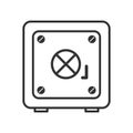 Safe Strongbox Outline Flat Icon on White