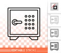 Safe simple black line bank cell box vector icon