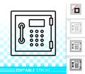 Safe simple black line bank cell box vector icon