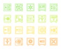 Safe simple color line icons vector set Royalty Free Stock Photo