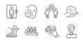 Safe time, Face attention and Clapping hands icons set. Vector