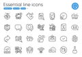 Safe time, Message and Search calendar line icons. For website, printing and application. Vector