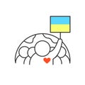 Safe Ukraine line icon