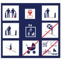 Safe use of stairs icons