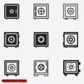 Safe vector icons set