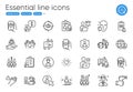 Safe water, Social distance and Location app line icons. For website, printing and application. Vector