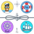 Safe and Wheel Collection Vector Illustration