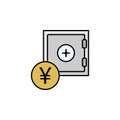 safe, yuan icon. Element of finance illustration. Signs and symbols icon can be used for web, logo, mobile app, UI, UX Royalty Free Stock Photo